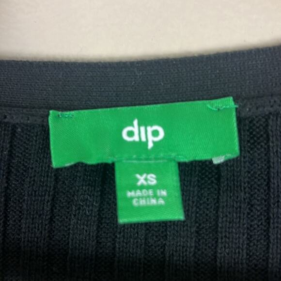 NWT Dip Cardigan Womens XS Black Ribbed Button Front V-Neck Ribbed Minimalist - Picture 4 of 5